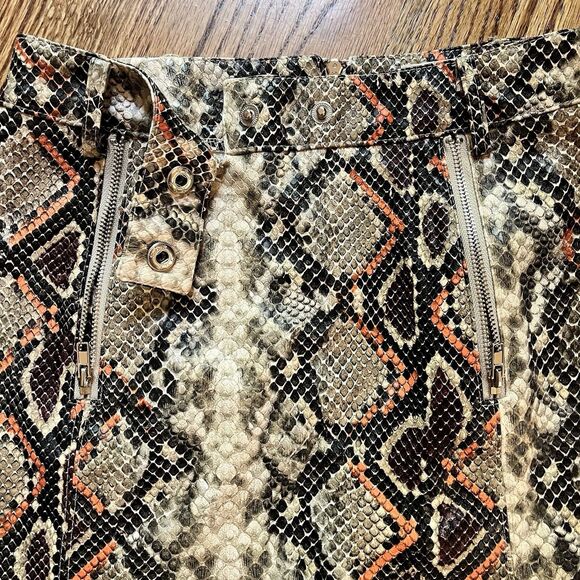 Alter'd State Wom Sz XS Snake Print Mini Skirt High Waist Tan Grey Orange Zipper - Picture 9 of 13